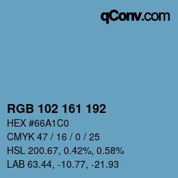 Color code: RGB 102 161 192 | qconv.com