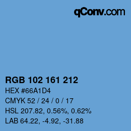 Color code: RGB 102 161 212 | qconv.com
