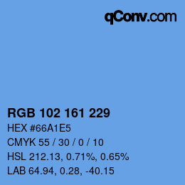 Color code: RGB 102 161 229 | qconv.com