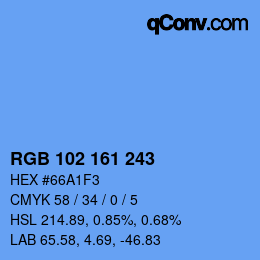 Color code: RGB 102 161 243 | qconv.com