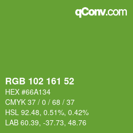 Color code: RGB 102 161 52 | qconv.com