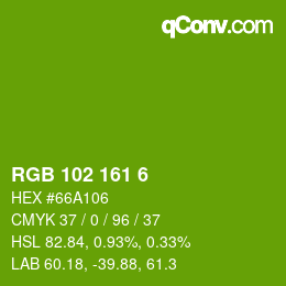 Color code: RGB 102 161 6 | qconv.com