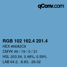 カラーコード: RGB 102 162.4 201.4 | qconv.com