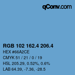 カラーコード: RGB 102 162.4 206.4 | qconv.com