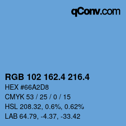カラーコード: RGB 102 162.4 216.4 | qconv.com