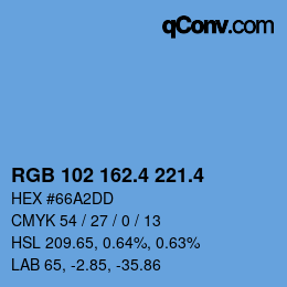 カラーコード: RGB 102 162.4 221.4 | qconv.com