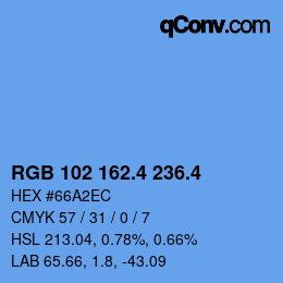 カラーコード: RGB 102 162.4 236.4 | qconv.com