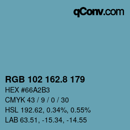 Color code: RGB 102 162.8 179 | qconv.com