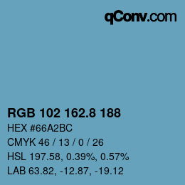 カラーコード: RGB 102 162.8 188 | qconv.com