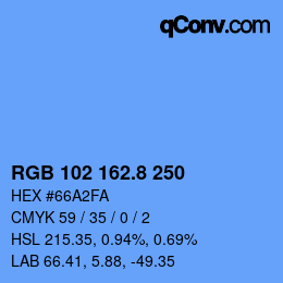 Farbcode: RGB 102 162.8 250 | qconv.com