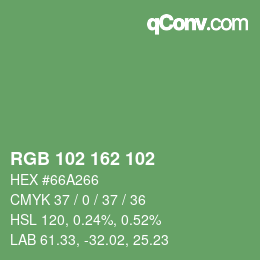 Color code: RGB 102 162 102 | qconv.com