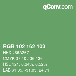 Código de color: RGB 102 162 103 | qconv.com