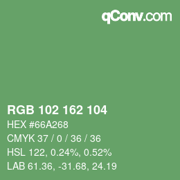 Color code: RGB 102 162 104 | qconv.com