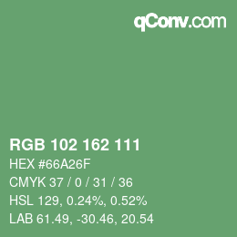 Farbcode: RGB 102 162 111 | qconv.com