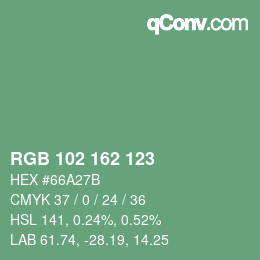 Farbcode: RGB 102 162 123 | qconv.com