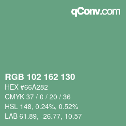 Color code: RGB 102 162 130 | qconv.com