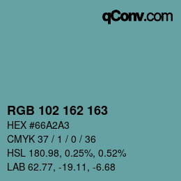 Color code: RGB 102 162 163 | qconv.com