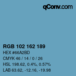 Color code: RGB 102 162 189 | qconv.com