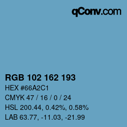 Color code: RGB 102 162 193 | qconv.com