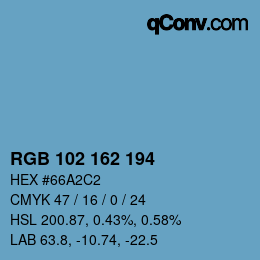 Color code: RGB 102 162 194 | qconv.com