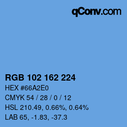 Color code: RGB 102 162 224 | qconv.com