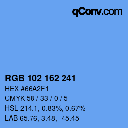 Color code: RGB 102 162 241 | qconv.com