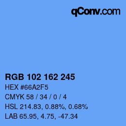 Color code: RGB 102 162 245 | qconv.com