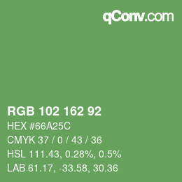 Color code: RGB 102 162 92 | qconv.com