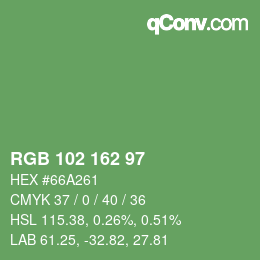 Color code: RGB 102 162 97 | qconv.com