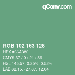 Color code: RGB 102 163 128 | qconv.com