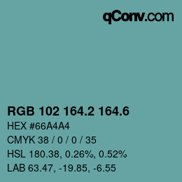 カラーコード: RGB 102 164.2 164.6 | qconv.com