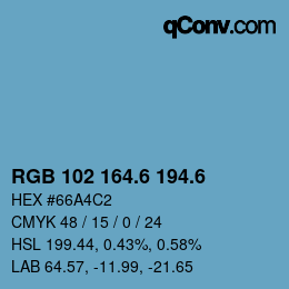 カラーコード: RGB 102 164.6 194.6 | qconv.com