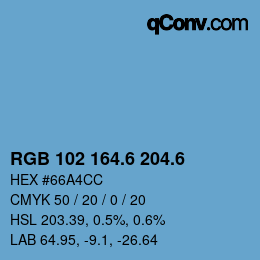 カラーコード: RGB 102 164.6 204.6 | qconv.com