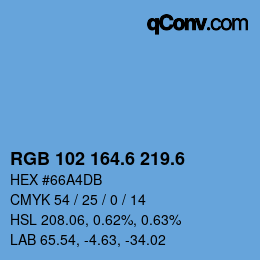 カラーコード: RGB 102 164.6 219.6 | qconv.com