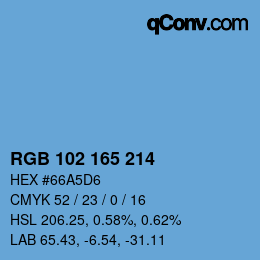 Color code: RGB 102 165 214 | qconv.com