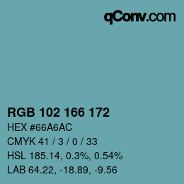 Color code: RGB 102 166 172 | qconv.com