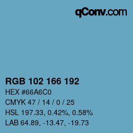 Color code: RGB 102 166 192 | qconv.com