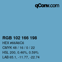 Color code: RGB 102 166 198 | qconv.com
