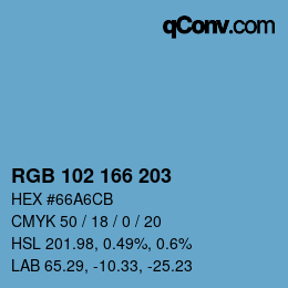 Color code: RGB 102 166 203 | qconv.com