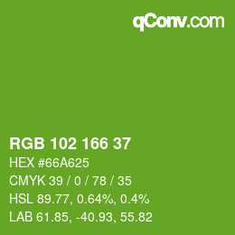 Color code: RGB 102 166 37 | qconv.com