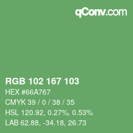 Farbcode: RGB 102 167 103 | qconv.com