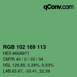 Color code: RGB 102 169 113 | qconv.com
