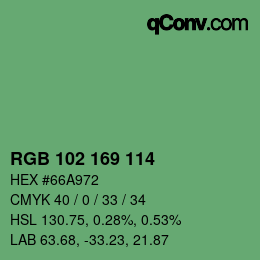 Color code: RGB 102 169 114 | qconv.com
