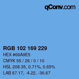 Color code: RGB 102 169 229 | qconv.com