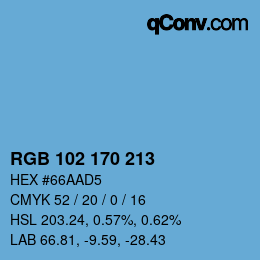 Color code: RGB 102 170 213 | qconv.com