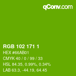 Color code: RGB 102 171 1 | qconv.com