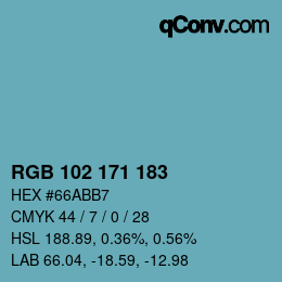 Color code: RGB 102 171 183 | qconv.com