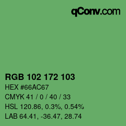 Color code: RGB 102 172 103 | qconv.com