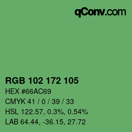 Color code: RGB 102 172 105 | qconv.com