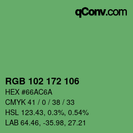 Color code: RGB 102 172 106 | qconv.com